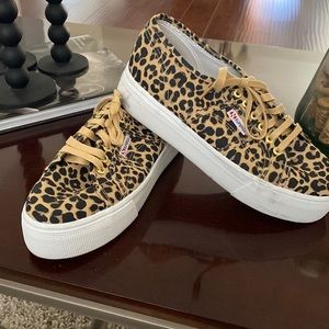 Superga platform leopard sneakers
